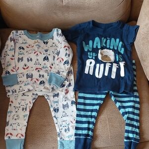 🍂❄️🌷Carter's Blue and White Dog Pajama Set